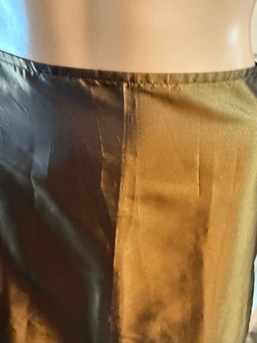 Y2K Ronni Nicole by Ouida Iridescent Bronze Satin Maxi Skirt M Trending Fall - Picture 6 of 11